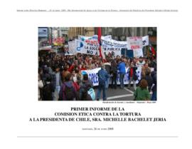 Primer informe de la Comisión Ética Contra la Tortura a la Presidenta de Chile, Sra. Michelle Bac...