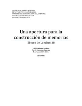 Una apertura para la construcción de memorias. El caso de Londres 38