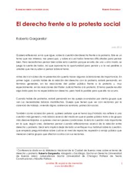 El derecho frente a la protesta social