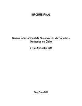 Informe Final de la Misión Internacional de Observación de Derechos Humanos en Chile