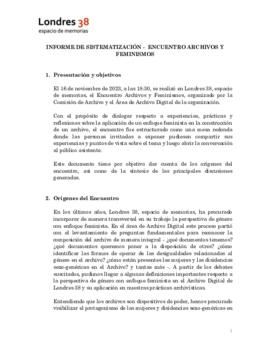 Encuentro Archivos y Feminismos. Informe de sistematización