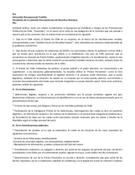 Carta a Esmeralda Arosemena de Troitiño, Presidenta de la Comisión Interamericana de Derechos Hum...