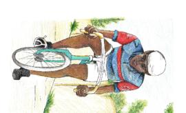 Dibujo de Luis Guajardo como ciclista