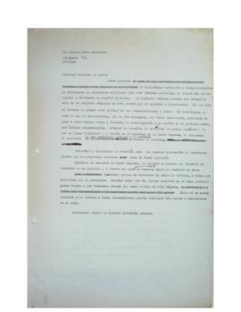 Borrador de carta a Carlos Cerda, Ministro de la Corte Suprema