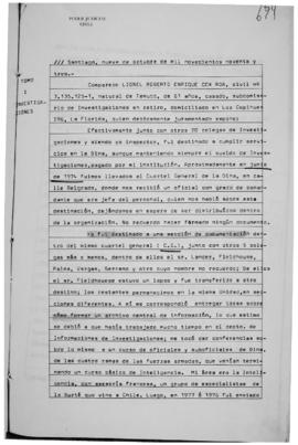 Declaración judicial de Lionel Roberto Enrique Cox Roa