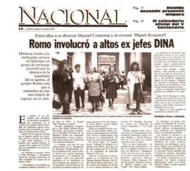 Romo involucró a altos ex jefes DINA