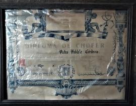 Diploma de chofer de Pedro Poblete