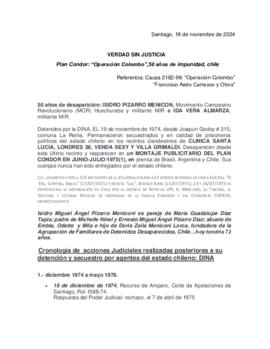 Verdad sin justicia. Plan Condor: “Operación Colombo”, 50 años de impunidad, Chile