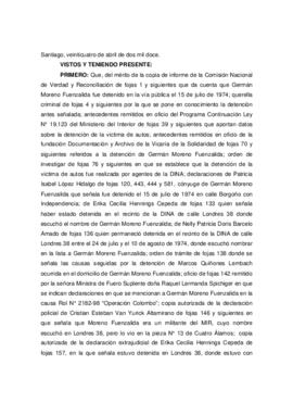 Procesamiento judicial por desaparición de Germán Moreno Fuenzalida
